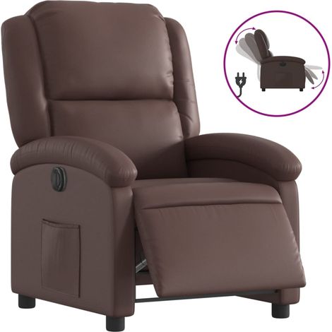 Maison Exclusive - Elektrischer Relaxsessel Braun Kunstleder (1/5)