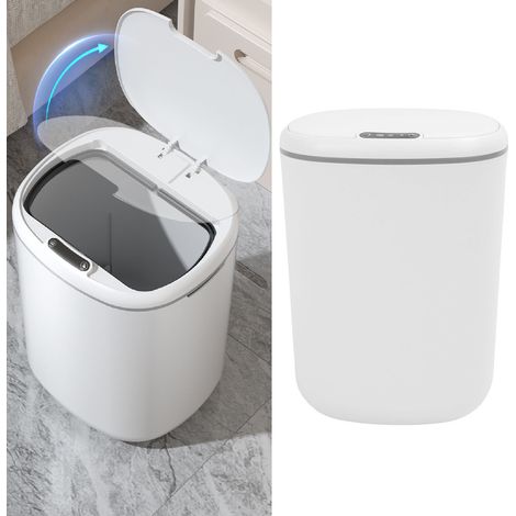 Papelera inteligente con iluminación LED, capacidad de 18 litros, acabado de alta calidad para dormitorios y salas de estar. (1/5)