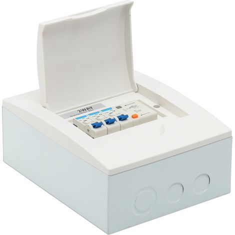 2-Wege-Leistungsschalter, wasserdichter Kunststoff-Verteilerkasten im englischen Stil, 40 A 30 mA RCD 2MCB (6 A 32 A) (1/5)