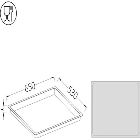 Bac inox h20 mm gastronom - cap. 6.5lt - Diamond (1/2)