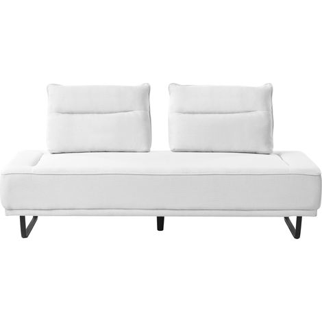 Sofá 3 plazas moderno apartamento tapizado patas de metal tejido ajustable blanco Faxen