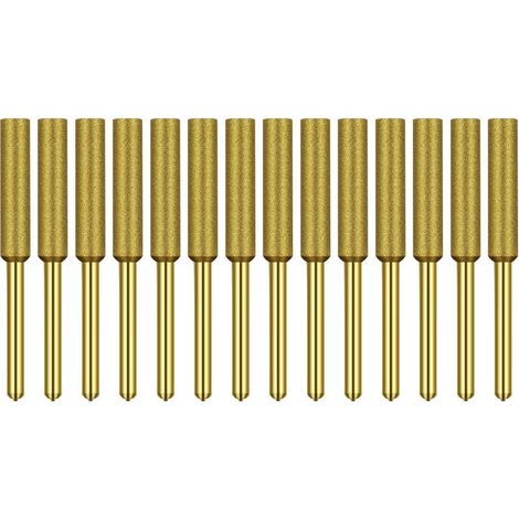 Affûteuse de tronçonneuse 12 pièces de titane de diamant roues d'affûtage, accessoires de chaîne d'affûteuse de chaîne d'huile Or 4.8mm