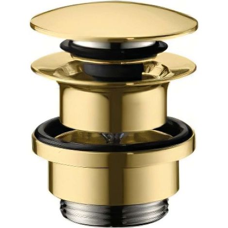 Hansgrohe Sistemi di scarico - Sistema di scarico Push-Open per miscelatori da lavabo e bidet, color oro lucido 50100990 (1/2)
