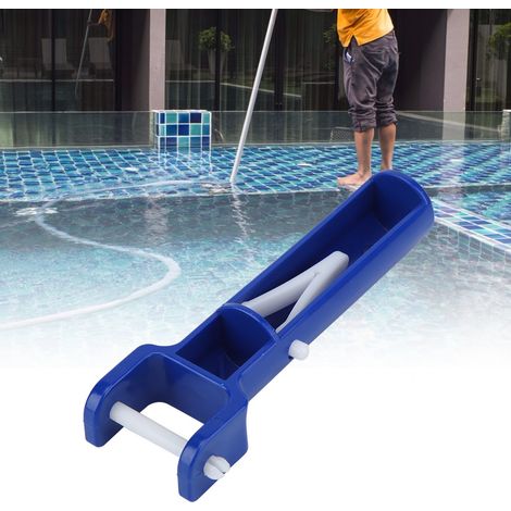 2 testine di aspirazione blu per piscina, con impugnatura a V