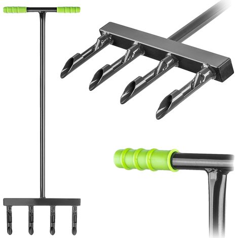 Aérateur de pelouse manuel, longueur de pic de 36 cm, construction en acier durable, design portable facile à utiliser, favorise la croissance saine de l'herbe, aération optimale du sol (1/5)