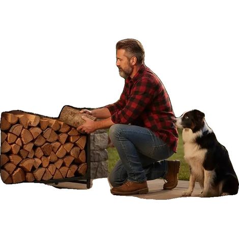 Range à bois, acier durable, circulation d'air optimale, 60 x 28 x 90 cm (1/2)