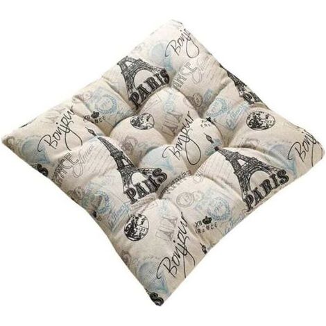 Lot de 2 coussins de chaise, carré/rond, coussin d'assise épais, coussin décoratif rempli, coussin de jardin pour chaise de jardin, chaise de cuisine ou de salle à manger, intérieur et extérieu (1/4)