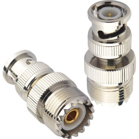 Adaptateur UHF BNC Connecteur SO239 UHF Femelle à BNC Mâle Adaptateur pour Antennes RF/Antennes CB/Radio CB/Périphériques LAN sans Fil/Antenne Portable Paquet de 2 (1/5)