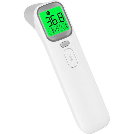 Termometro frontale a infrarossi 3 in 1, senza contatto, con allarme febbre, display digitale retroilluminato a tre colori, per adulti e funzione di memoria - 14,8 cm × 5 cm × 5 cm (1/5)