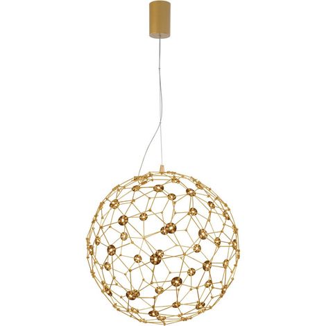 Merano Abilene Plafonnier Suspension Sphérique 40cm Métal Doré LED 21.6W 2520Lm 3000K