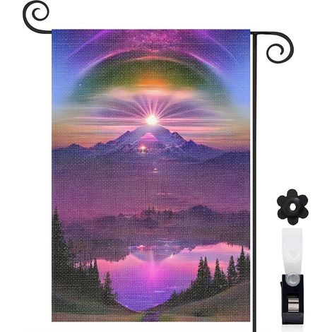 Drapeau de jardin vertical décoration extérieure toile épaisse double face 30 x 45 cm pour balcon terrasse (1/5)