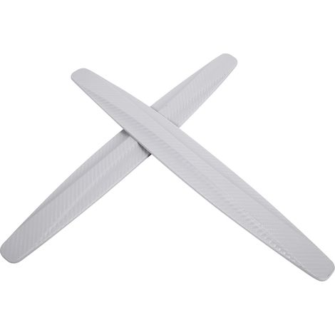 2 Pièces Protection Pare-chocs Avant & Arrière Fibre de Carbone Style Gris, Autocollant Anti-Rayure Coin (1/4)