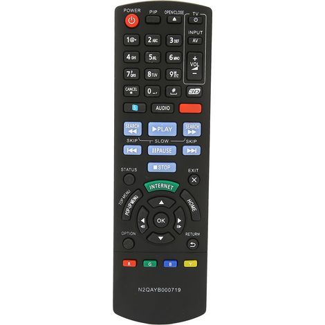 Télécommande de remplacement Panasonic N2QAYB000719 pour lecteurs Blu-ray/DVD DMP-BDT365, DMP-BDT364, DMP-BDT363, DMP-BDT220, DMP-BDT220CP et N2QAYB0007 (1/5)