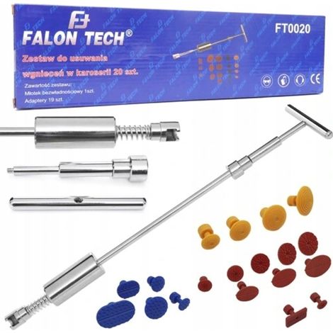 Kit de débosselage PDR avec marteau coulissant de 19 pièces. Falon-Tech