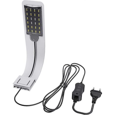 Lampe LED ultra-compacte pour petits aquariums, mini lampe à pince pour aquarium avec 24 LED blanches pour aquariums de 30 à 40 cm, 10 W (noire) (1/5)
