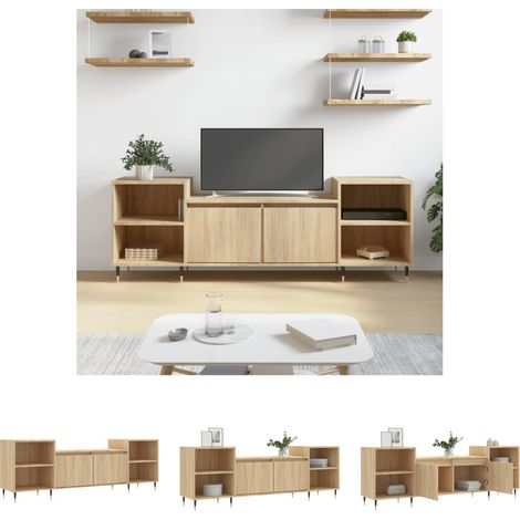 The Living Store TV-Schrank Sonoma-Eiche 160x35x55 cm Holzwerkstoff -  TV-Möbel (1/5)
