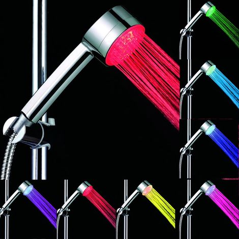 Douche LED - Tête De Douche Pluie Avec Éclairage Automatique 7 Couleurs - Raccord Standard - Pression Réglable - Pour Adulte Et Enfant - 1 Pièce (1/5)