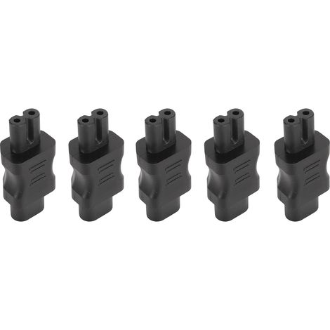 Lot de 5 adaptateurs IEC320 C8 vers IEC320 C7 à 2 broches, adaptateur secteur 2500 W pour ordinateur portable (1/4)