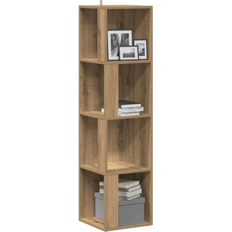 Armoire d'angle-Meuble de rangement chêne artisanal 33x33x132 cm bois d'ingénierie 776684 (1/5)