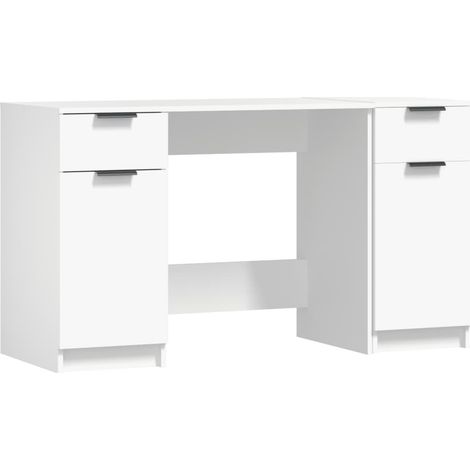 Maison Exclusive - Schreibtisch mit Beistellschrank Weiß Holzwerk
