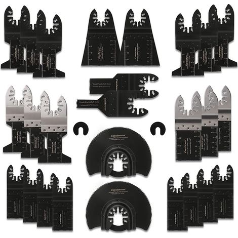 Lame Oscillante Multifonction - 28 Pièces - Pour Bois Plastique Métal - Compatible Avec Outils Multifonctions Universels - Kit Complet (1/5)