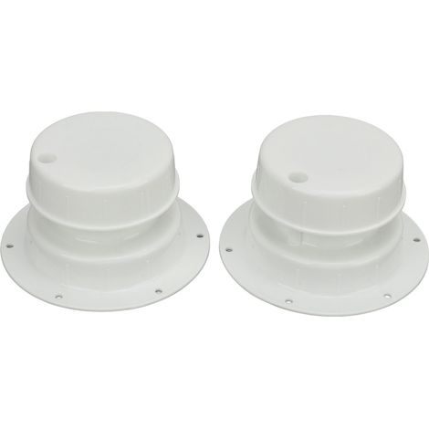 Ortviai Bouchons de ventilation pour canalisations de camping-car – 2 pièces, blancs, en ABS, compatibles tubes de 1 à 2-3/8 pouces