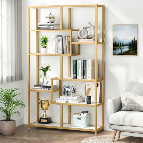 8-stöckiges Bücherregal, 100 x 30 x 180 cm, freistehend
