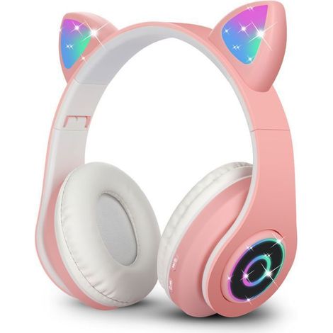 Casque d\'oreille sans fil - Uplayteck - Casque audio Bluetooth pliable - Micro intégré - Anti-bruit - Rose-Ywey (1/4)