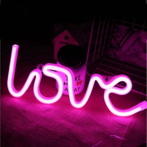 Lumières néon LED en forme de cœur, articles de fête, décorations pour chambre de fille (1/5)