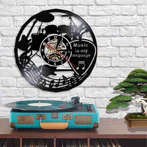 Music, Guitar, Vinyl Clock, Hobby, Wall Decor, Rock, Music, Modern Art, Handmade Gift, Unique Design, Band, DJ, Home Decor, Pop, Gift Idea For Women, Gift For Men, room decoration (1/5)