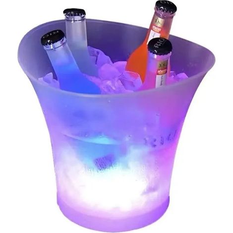 Bouteilles LED pour Boissons, Seau à Glace de 5L pour Événements, Nécessite 2 Piles AA (Non Incluses) (1/4)