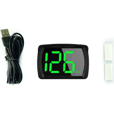 Affichage tête haute de voiture KM/H MPH GPS, compteur de vitesse numérique avec grand écran LED pour voiture camion SUV moto, KMH, ensemble 1 (1/5)