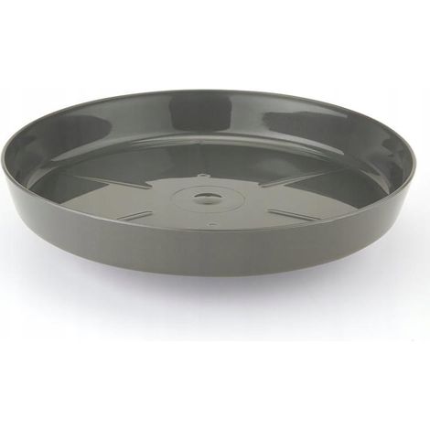 Sottovaso in plastica color antracite, 11,2 cm.