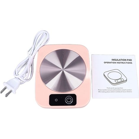 Electric Mug Warmer Smart Cup Warmer 55℃ Constant Temperature Thermostat Coaster for Coffee Tea US Plug 110V Pink (1/5)