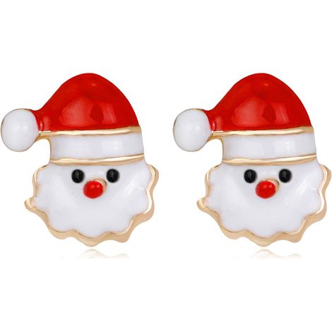 Boucles d'oreilles de Noël pour femmes, pendentifs en cristal en forme de clochette de Père Noël, bijoux accessoires pour les fêtes, jolis accessoires de décoration de Noël (1/5)