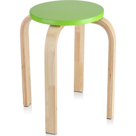 Zoternen 1 pezzo antiscivolo in legno curvato sgabello impilabile color caramella mobili per la casa arredamento della camera dei bambini verde (1/5)