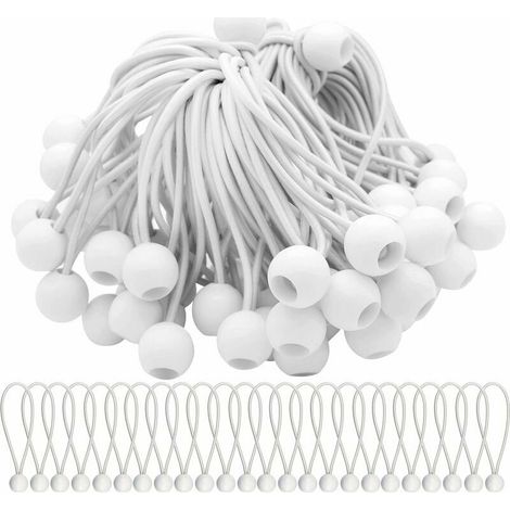 Confezione da 75 corde elastiche con palline - Ideali per fissare tendoni, tende, striscioni e teloni - INHHUB