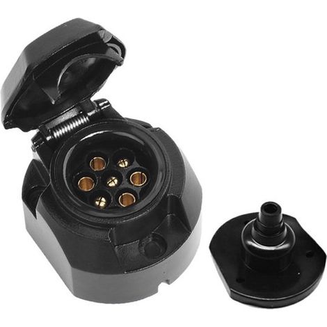 Spina per rimorchio femmina impermeabile a 7 pin - Connessione per rimorchio a 7 pin da 12 V - Auto - Camion - Con spina impermeabile con guarnizione posteriore (1/2)