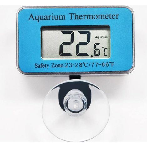 2pcs Mini LCD Fish Tank Thermomètre Numérique Étanche avec Ventouse Forte pour Fish Tank Aquarium (1/5)