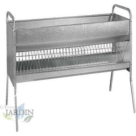 Forrajera inoxidable con patas, Comedero para Ovejas, Corderos y Cabras, 200x75x128 cm