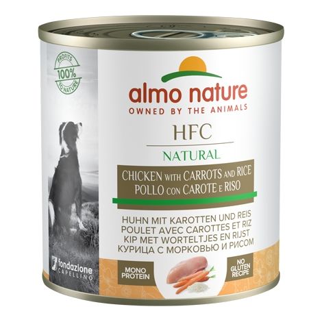 Almo Nature Cane HFC Cuisine in Lattina Pollo con Carote e Riso 290gr
