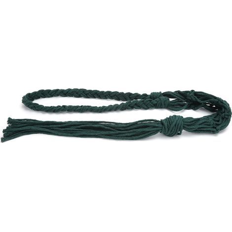 Porte-bouteille de vin Style bohémien, tricot à la main en corde de coton, sac de rangement suspendu pour bouteilles, vert foncé (1/5)