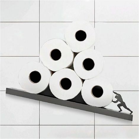 Creative Hercule acier inoxydable porte-rouleau de papier toilette porte-boîte de mouchoirs de salle de bain porte-accessoires de salle de bain 44x10x10cm (1/4)