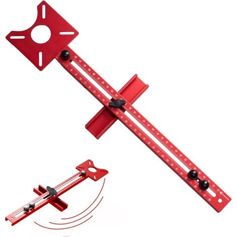 Einstellbare Aluminium Fräszirkel - 4 in 1 Router Fräsrillenhalterung Einsatzplatte Radius 90 bis 370mm FräSzirkel OberfräSe ZubehöR Multifunktionale frässchablone oberfräse für OberfräSenwerkzeug (1/5)