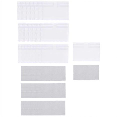Lot de 50 porte-étiquettes transparents en plastique pour étiquettes de prix, pour bacs de rangement (1/5)