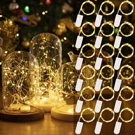 18 Guirlande Lumineuse, 2.1m 20LEDs Blanc Chaud, Fil Cuivre Flexible, Étanche IP44, Intérieur Extérieur (1/5)