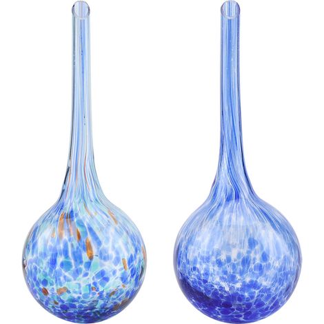 Boule d'arrosage automatique Lot de 2 en verre sodocalcique Design élégant coupe inclinée pour plantes fleurs intérieur extérieur (1/5)