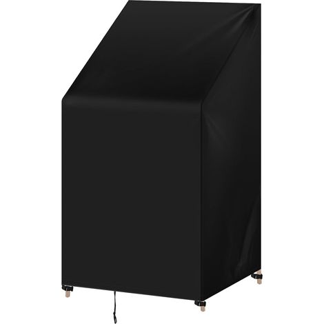 WOLTU Funda Protectora para Muebles Jardin Funda Sofa Exterior de Tela Oxford 420D Cubierta de Muebles con Cordon Resistente a Viento Agua y Rayos UV Rectangular 68x96x110/150 cm Negro (1/5)