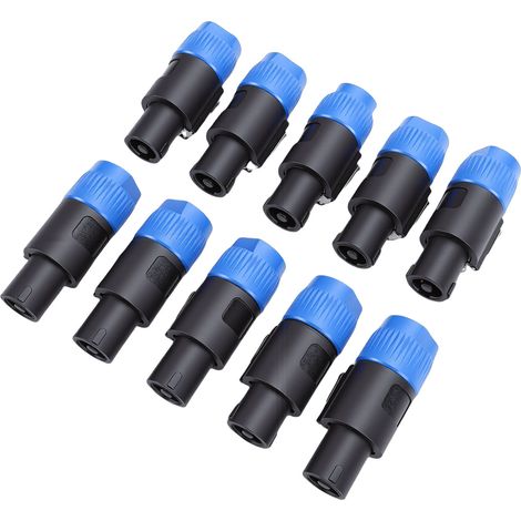 Connecteurs pour amplificateur de câble compatibles avec les fiches audio Speakon NL4FC pour haut-parleurs, verrouillage par rotation, fiches 4 pôles, connecteurs 4 broches, impédance (lot de 10). (1/5)