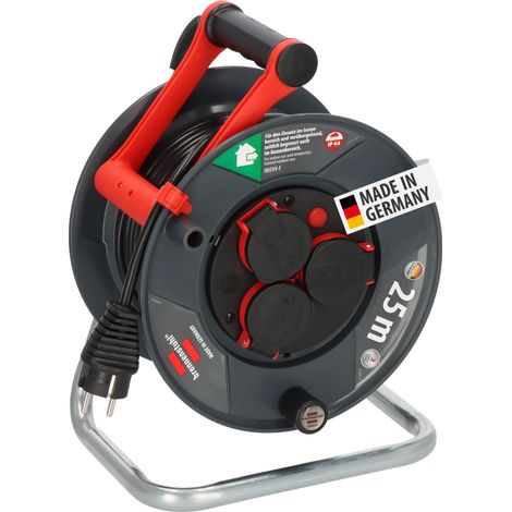 Brennenstuhl Garant, Avvolgicavo per esterni, IP44, 25 m (Made in Germany, 3 prese di sicurezza con migliore protezione da tocco, plastica speciale) (1/5)